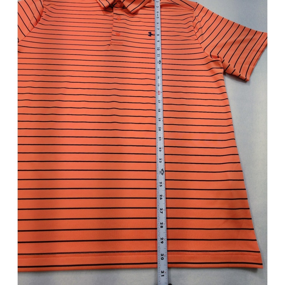 Under Armour The Playoff Polo Shirt Mens XL LIMITED USE Neon Orange Blue Stretch - Picture 3 of 8
